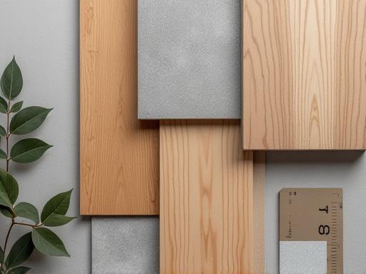 Materialcollage mit Holz und Beton